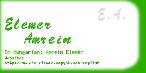 elemer amrein business card